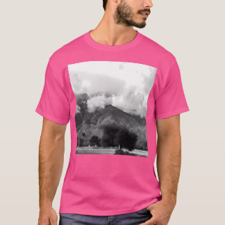 Magnificent Mountains Adorned By Foggy Clouds Art  T-Shirt