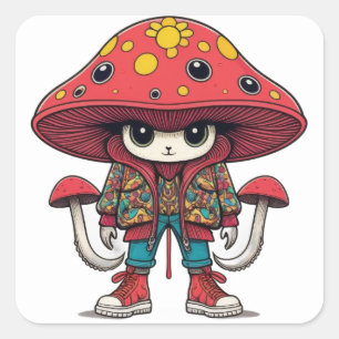 Magnificent Mushroom Minion Square Sticker
