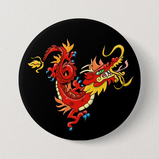Magnificent Oriental Dragon 7.5 Cm Round Badge (Front)
