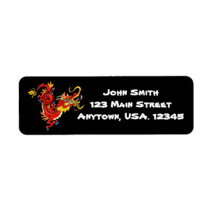 Magnificent Oriental Dragon Label Return Address Label