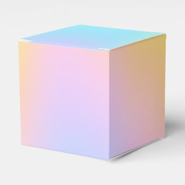 Magnificent Pastel Rainbow Wedding Favour Box (Front Side)