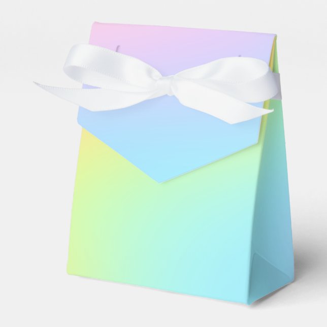 Magnificent Pastel Rainbow Wedding Favour Box (Front Side)