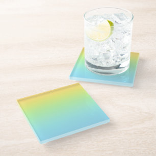 Magnificent Pastel Rainbow Wedding Glass Coaster