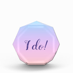 Magnificent Pastel Rainbow Wedding "I Do" Acrylic Photo Block