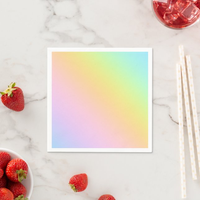 Magnificent Pastel Rainbow Wedding Invitation Napkin (Insitu)