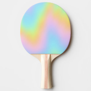 Magnificent Pastel Rainbow Wedding Ping Pong Paddle