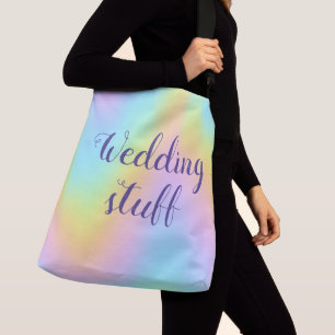 Magnificent Pastel Rainbow "Wedding Stuff" Crossbody Bag