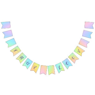 Magnificent Pastel Rainbow Wedding "True Love" Bunting