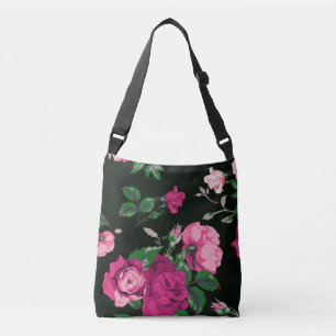 magnificent pink roses crossbody bag
