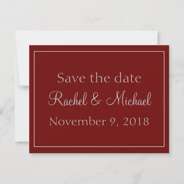 Magnificent Red and Grey Save the Date (Front)