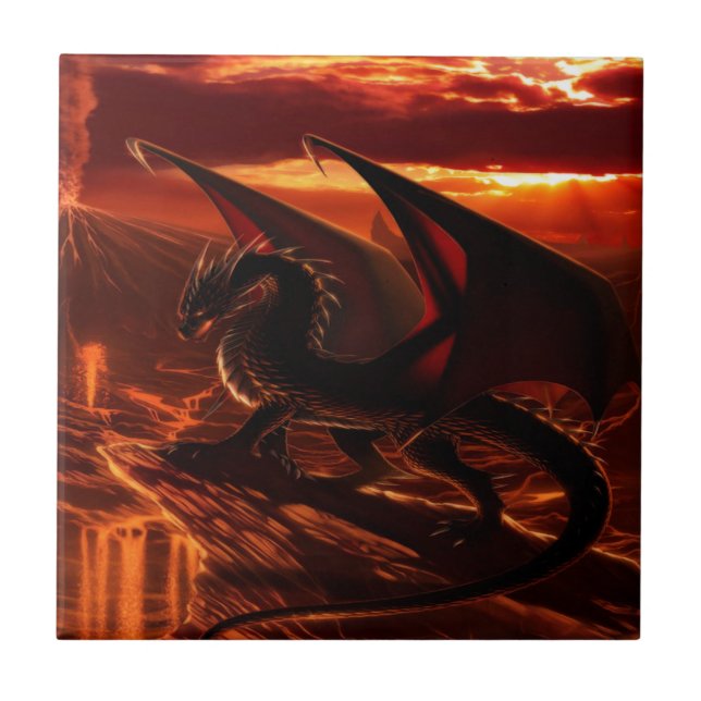Magnificent Red Dragon Tile (Front)
