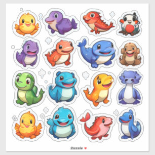 Magnificent set of cartoon animal stickers