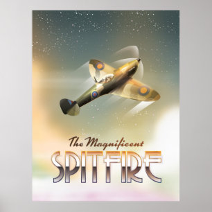 Magnificent Spitfire travel poster print