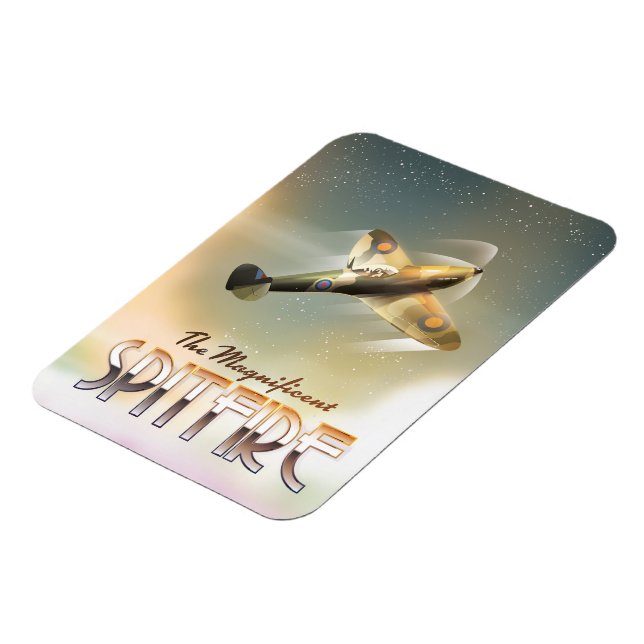 Magnificent Spitfire travel poster print Magnet (Left Side)