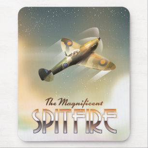 Magnificent Spitfire travel poster print Mouse Pad