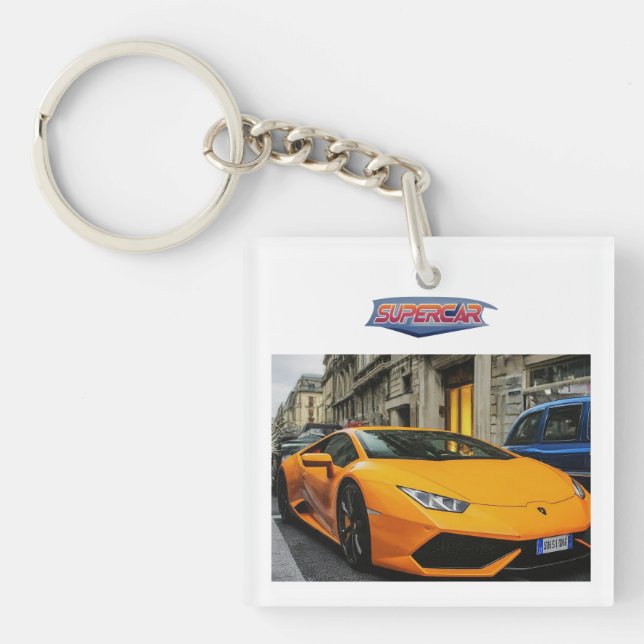 Magnificent Supercar Acrylic Keychain Design. (Front)