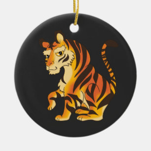 Magnificent Tiger and Oriental Dragon Ceramic Ornament