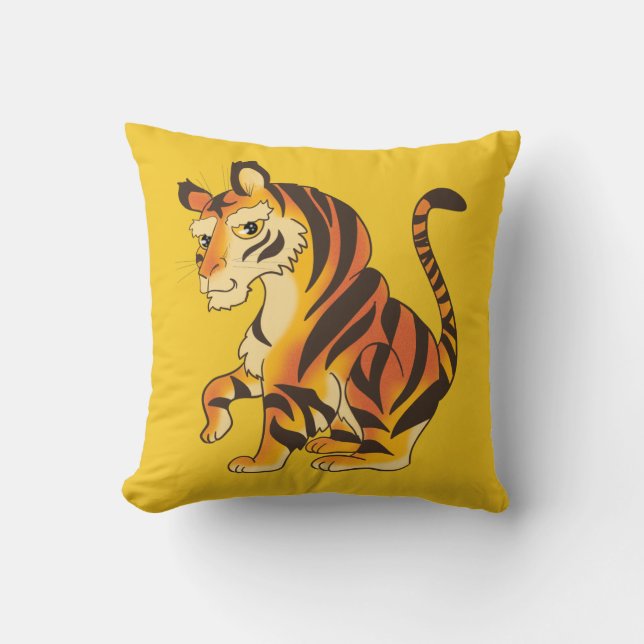 Magnificent Tiger Throw Pillow (Front)