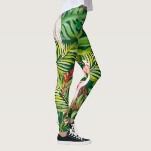 Magnificent tropical plants and birds leggings