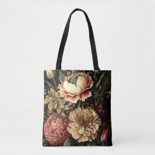 Magnificent Vintage Floral Arrangement Tote Bag
