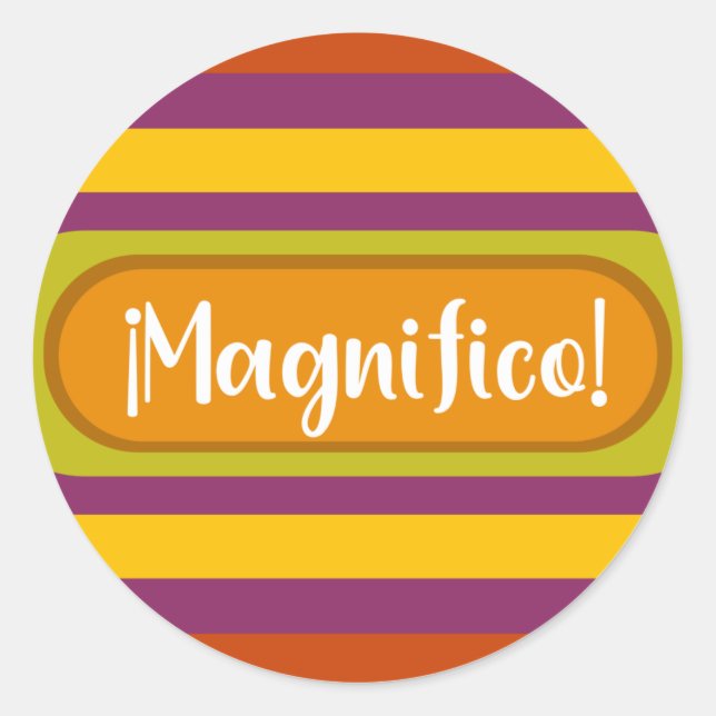 Magnifico Spanish Teacher Reward Classic Round Sticker (Front)