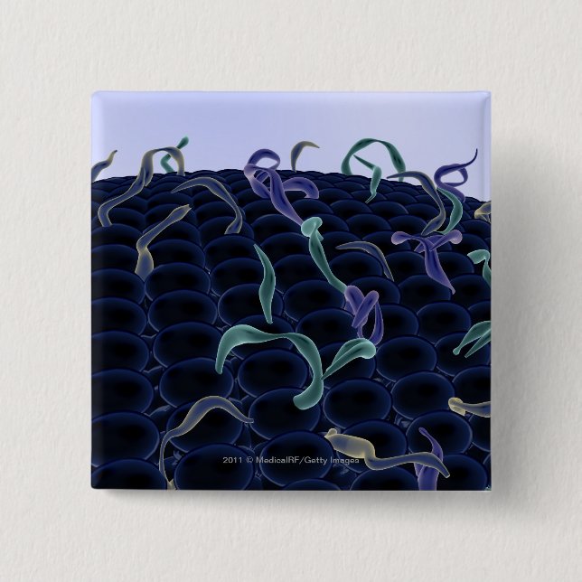 Magnified cell membrane 15 cm square badge (Front)