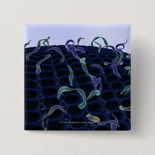 Magnified cell membrane 15 cm square badge