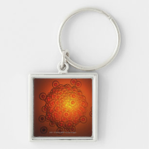 Magnified look at an ovum key ring