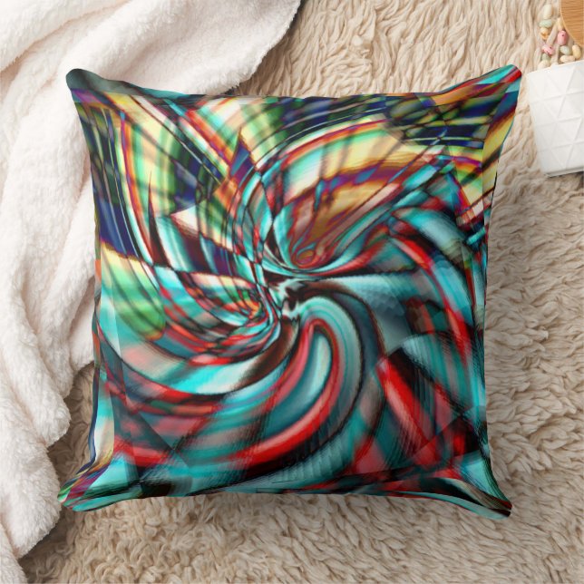 Magnified pixel spiral with hammered glass tone    cushion (Blanket)
