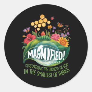 Magnified Smallest Insects Adventure Vbs 2025 4 Classic Round Sticker