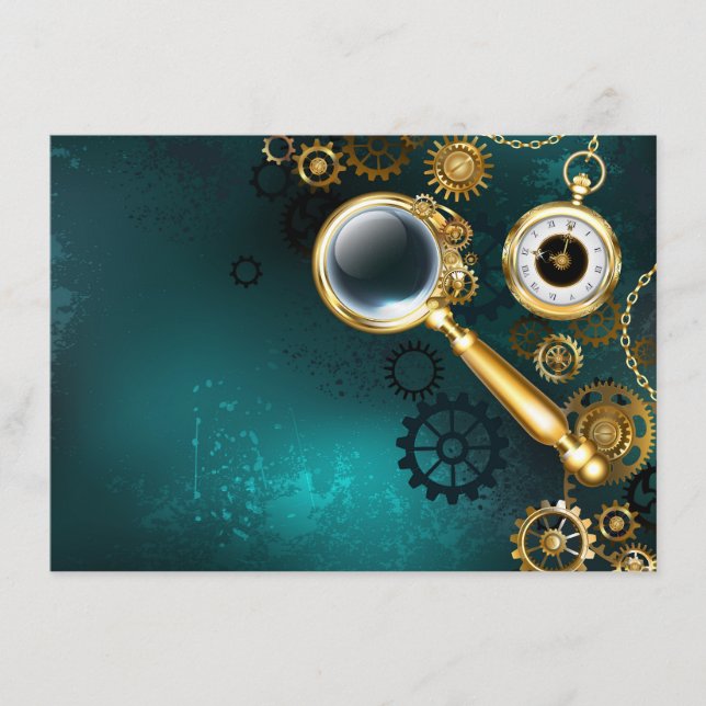 Magnifier in Steampunk Style Advice Card (Front)