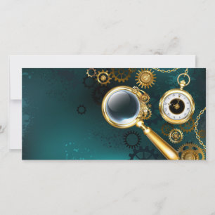 Magnifier in Steampunk Style Announcement