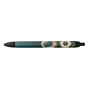 Magnifier in Steampunk Style Black Ink Pen