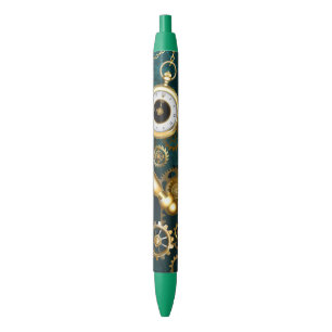 Magnifier in Steampunk Style Black Ink Pen