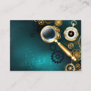 Magnifier in Steampunk Style Discount Card