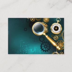 Magnifier in Steampunk Style Discount Card