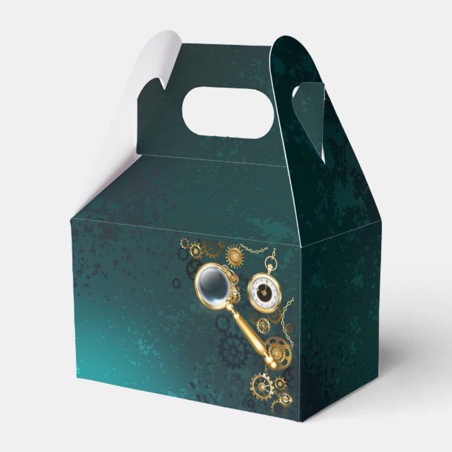 Magnifier in Steampunk Style Favour Box (Front Side)