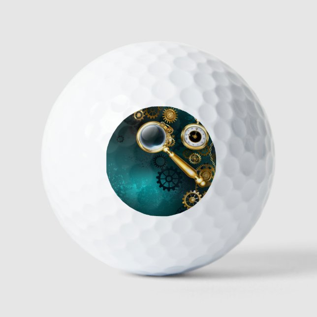 Magnifier in Steampunk Style Golf Balls (Front)