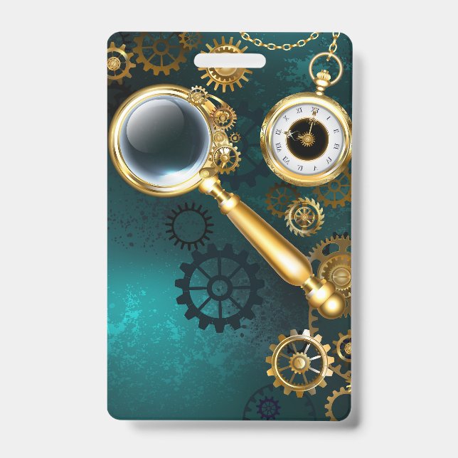 Magnifier in Steampunk Style ID Badge (Front)