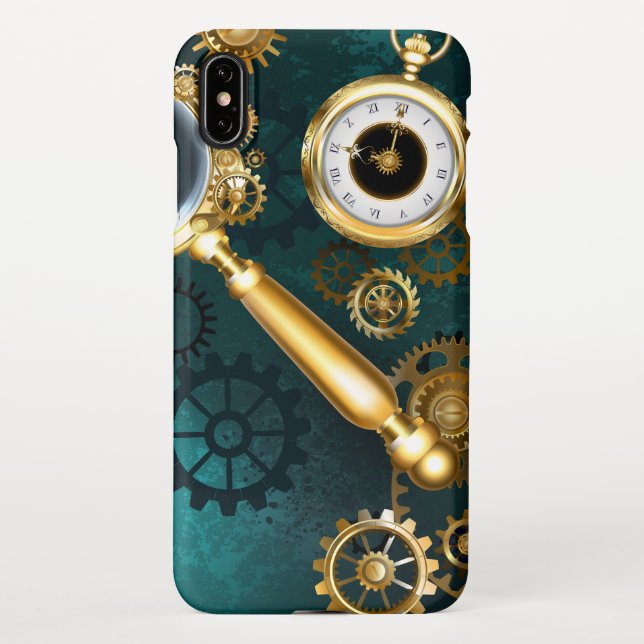 Magnifier in Steampunk Style iPhone Case (Back)