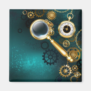 Magnifier in Steampunk Style Magnet