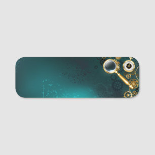 Magnifier in Steampunk Style Name Tag