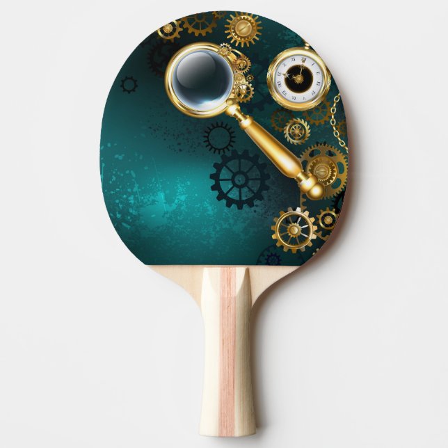 Magnifier in Steampunk Style Ping Pong Paddle (Front)