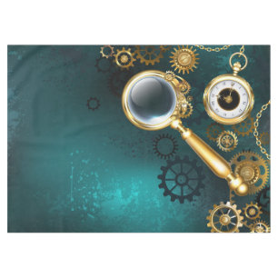 Magnifier in Steampunk Style Tablecloth