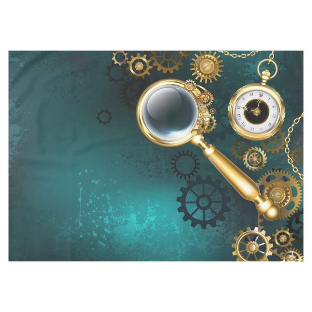Magnifier in Steampunk Style Tablecloth (Front (Horizontal))