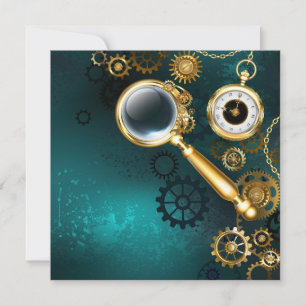 Magnifier in Steampunk Style Thank You Card
