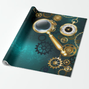 Magnifier in Steampunk Style Wrapping Paper