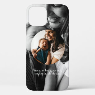 Magnifier Photo Collage Simple Round Frame iPhone 12 Case