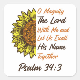 Magnify the Lord - Psalm 34:3 - Christian Stickers