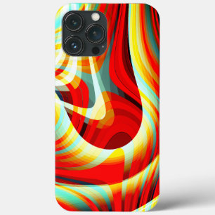 Magnifying curved red strokes overlapping in mess  iPhone 13 pro max case